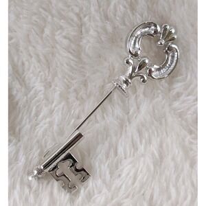 Vintage Pin 2" Key Stick Pin Silver Tone Vintage AVON Signed